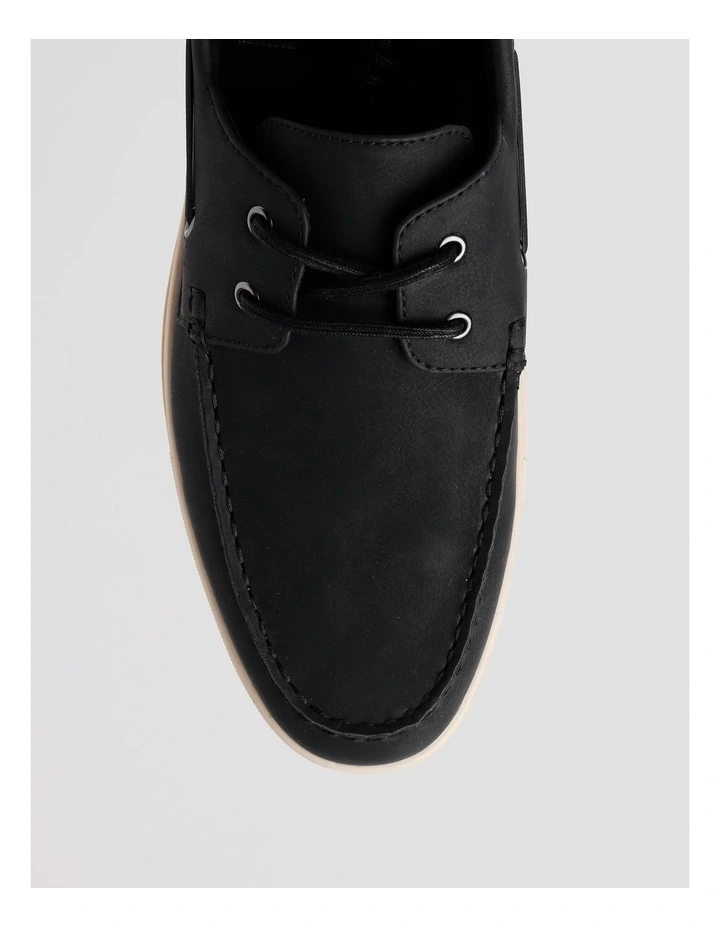 Malaga Boat Shoe in Black image 6