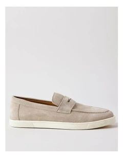 Lisbon Suede Loafer in Grey
