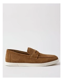 Lisbon Suede Loafer in Tan