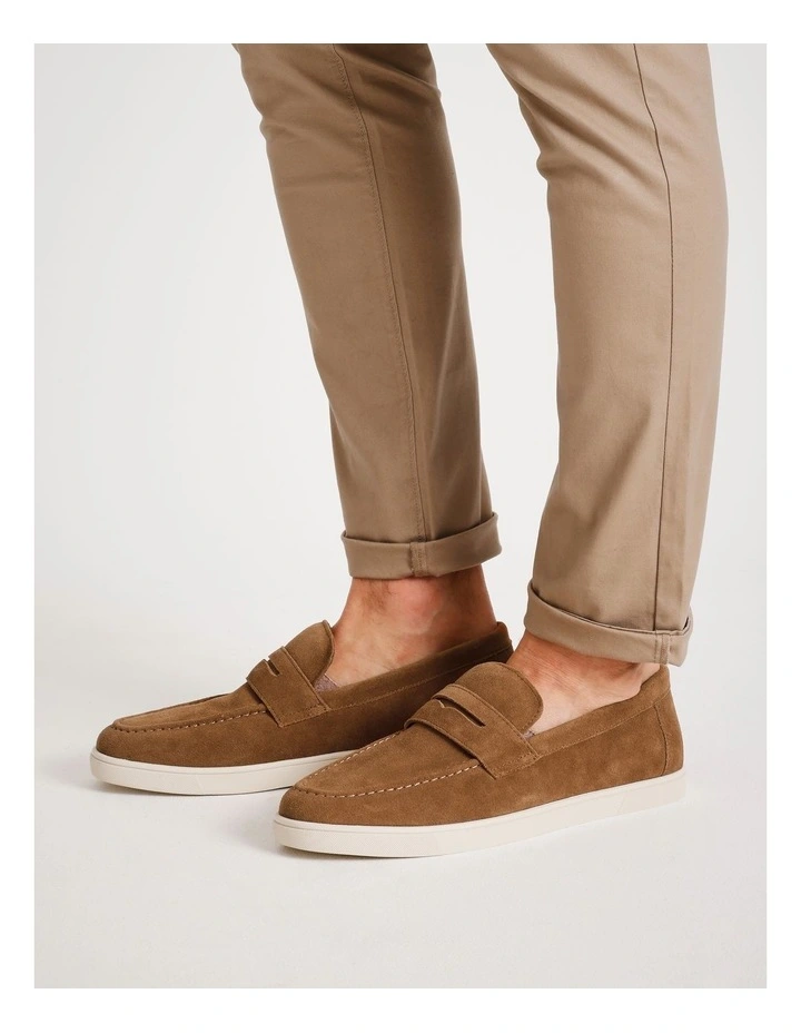 Lisbon Suede Loafer in Tan image 2