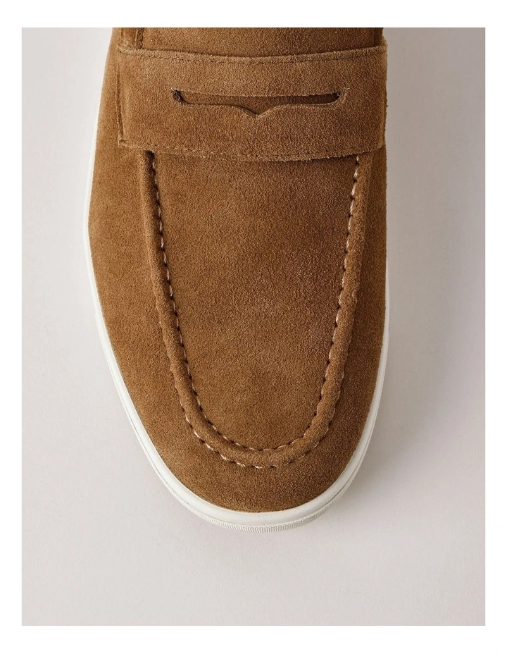 Lisbon Suede Loafer in Tan image 4