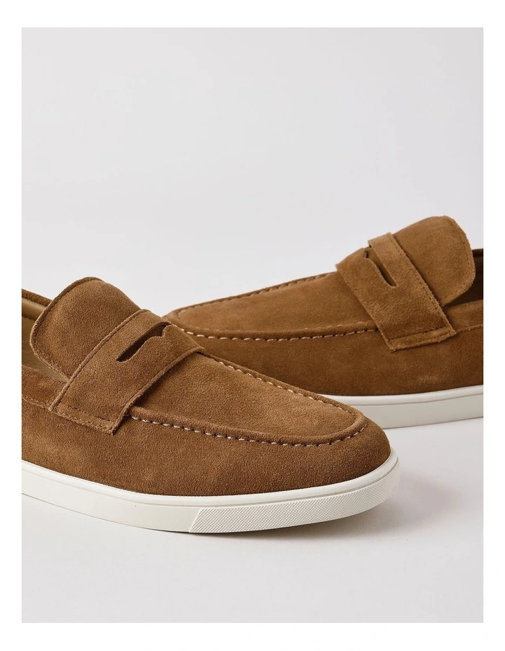 Lisbon Suede Loafer in Tan image 5