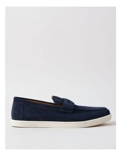 Lisbon Suede Loafer in Navy