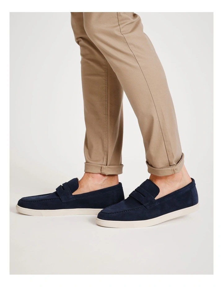 Lisbon Suede Loafer in Navy image 2
