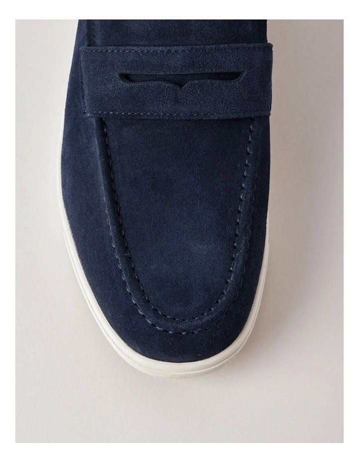 Lisbon Suede Loafer in Navy image 5