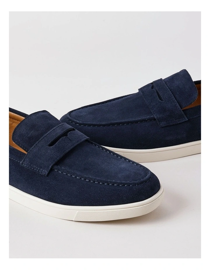 Lisbon Suede Loafer in Navy image 5