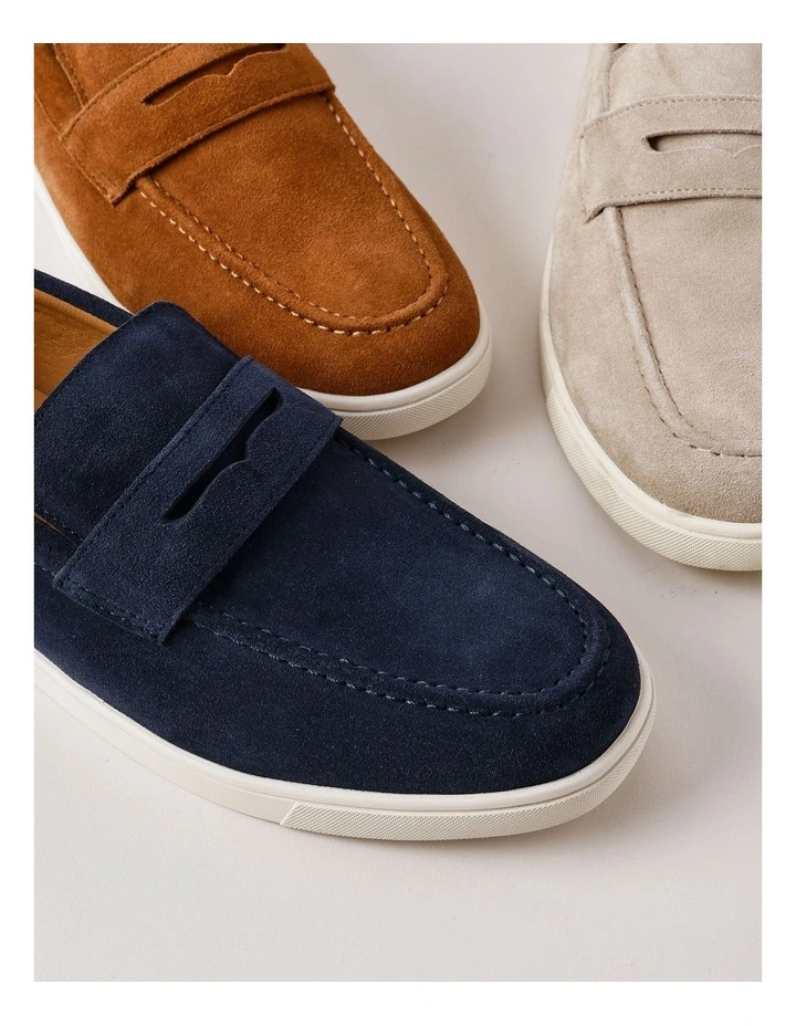 Lisbon Suede Loafer in Navy image 6