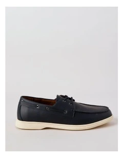 Malaga Boat Shoe in Dark Navy