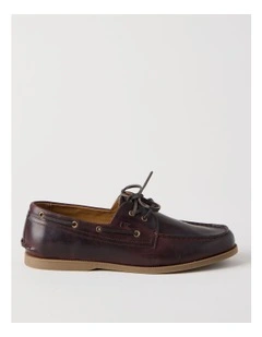 Harbor Leather Boat Shoe in Dark Brown