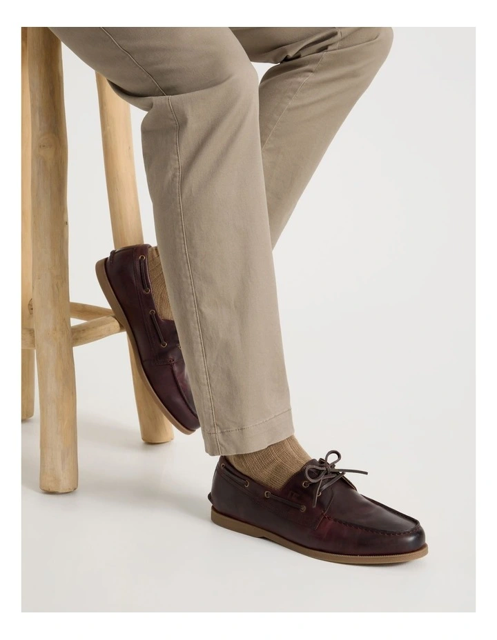 Harbor Leather Boat Shoe in Dark Brown image 2