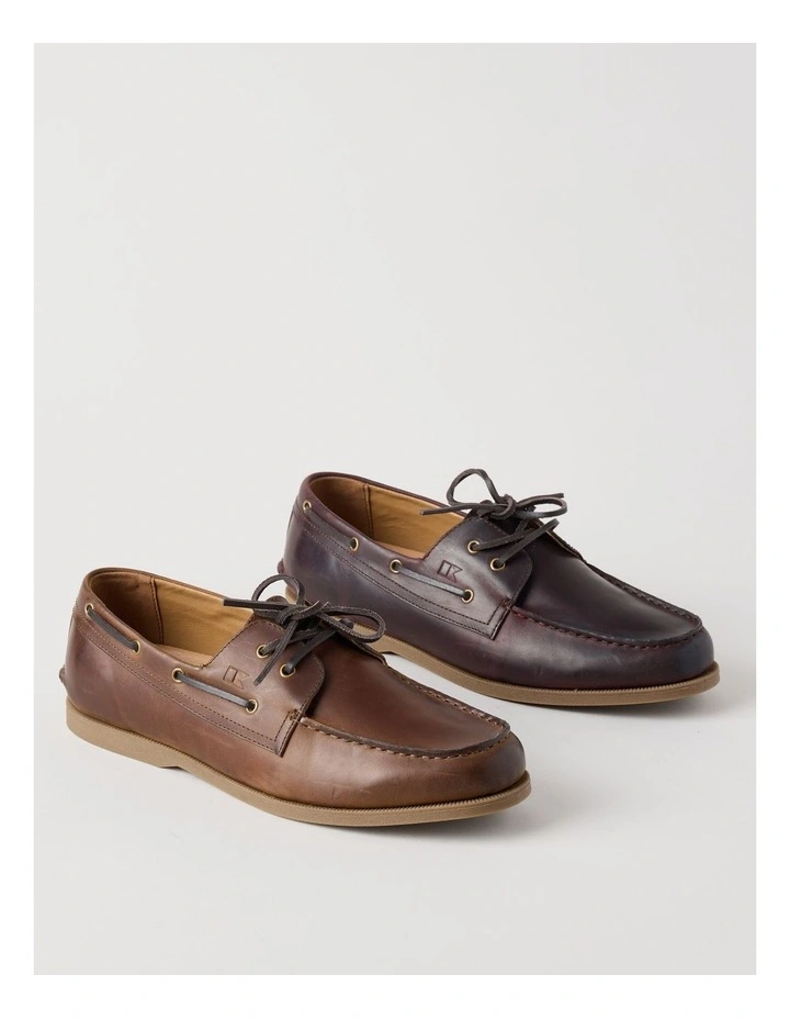Harbor Leather Boat Shoe in Dark Brown image 7
