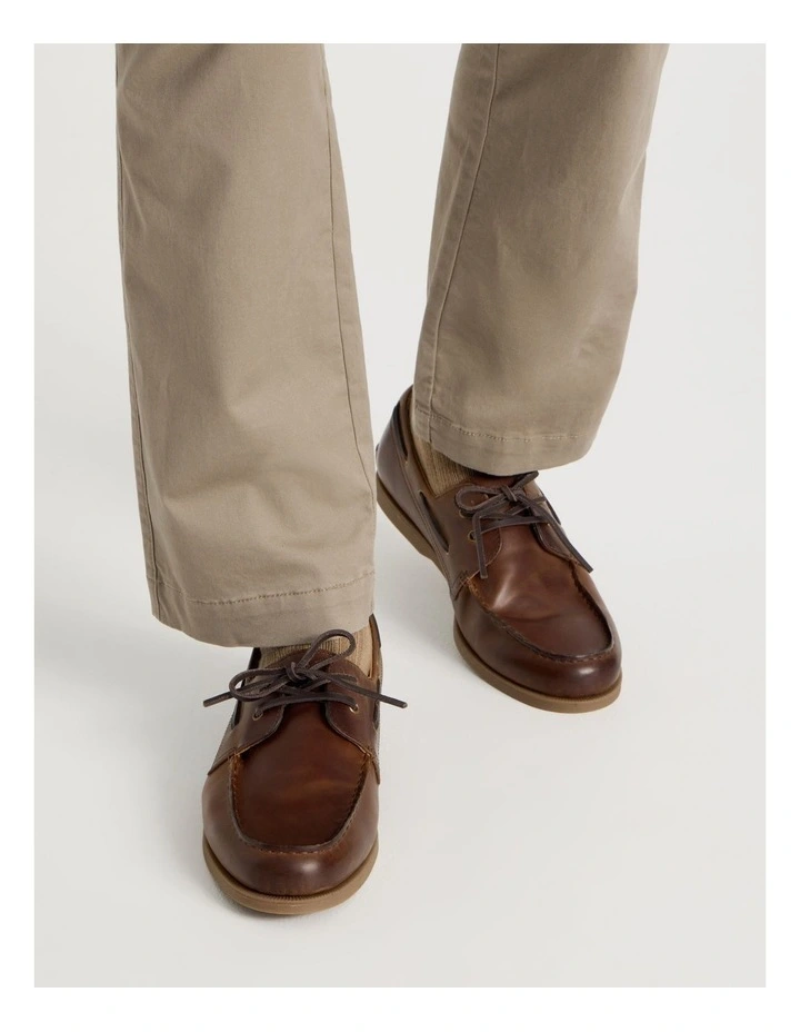 Harbor Leather Boat Shoe in Light Tan image 2