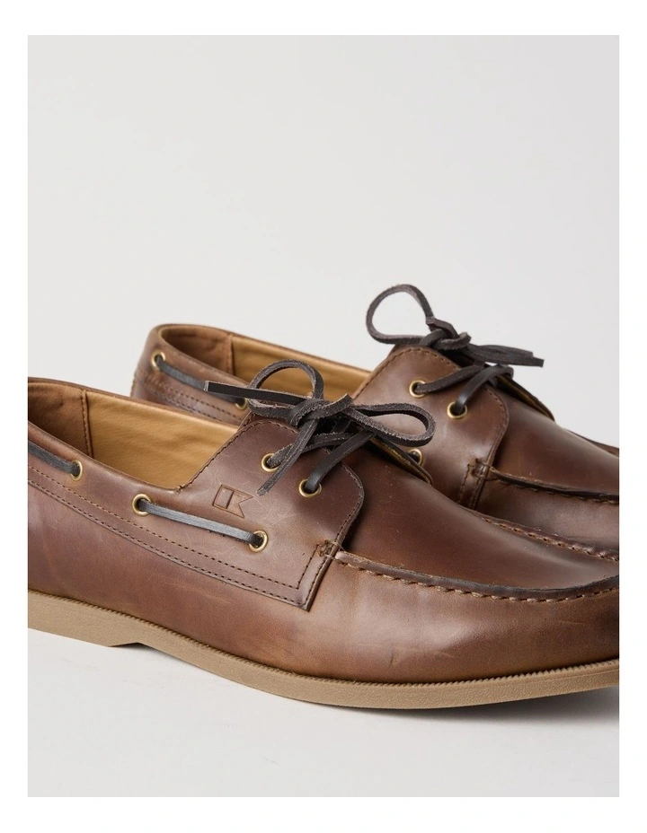 Harbor Leather Boat Shoe in Light Tan image 3