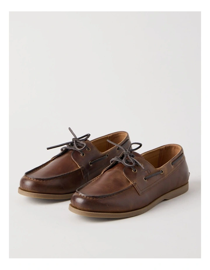 Harbor Leather Boat Shoe in Light Tan image 4