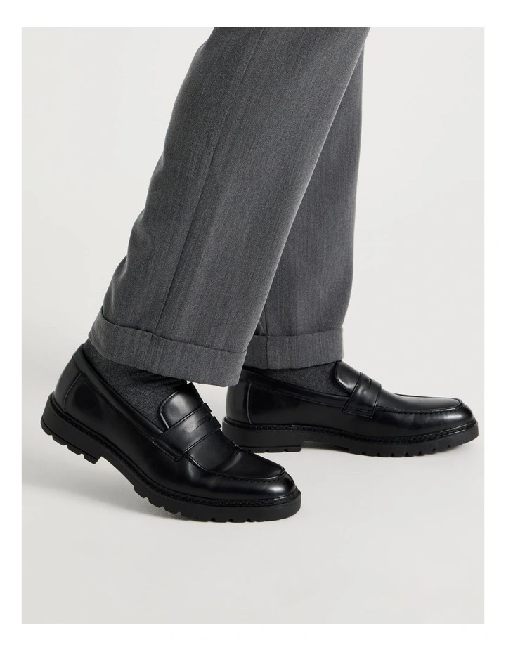 Atticus Chunky Loafers in Black image 4