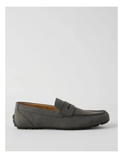 Wade Driving Shoe Tumbled in Grey Nubuck