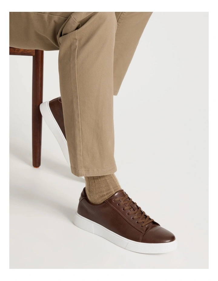 Fox Leather Sneaker in Tan image 2