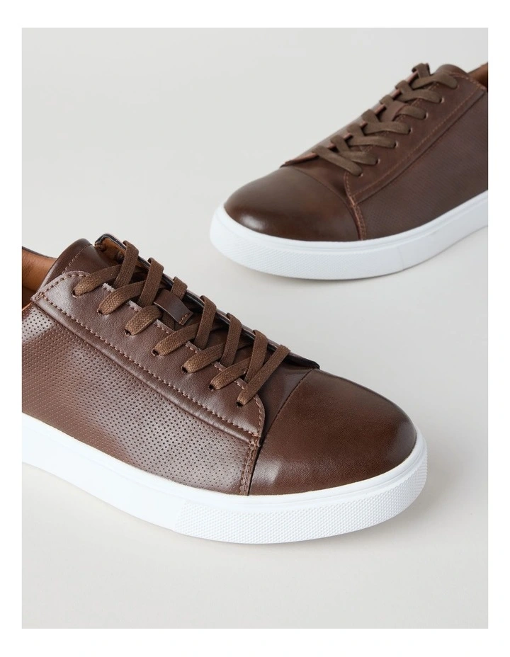 Fox Leather Sneaker in Tan image 5