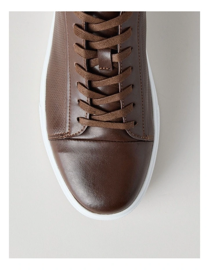 Fox Leather Sneaker in Tan image 6
