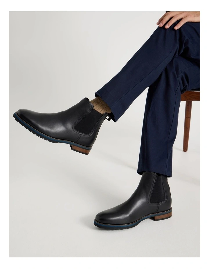 Harvey Leather Chelsea Boot in Black image 2