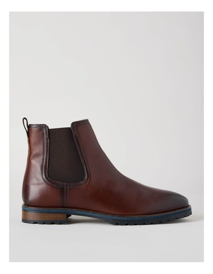 Harvey Leather Chelsea Boot in Cognac image 1