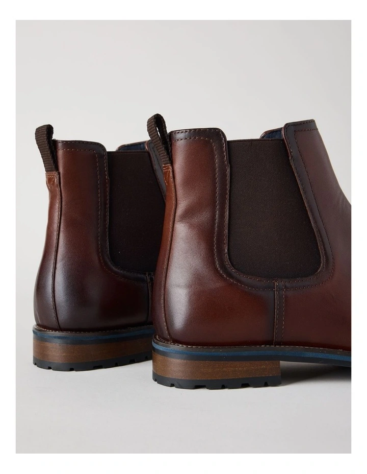 Harvey Leather Chelsea Boot in Cognac image 3