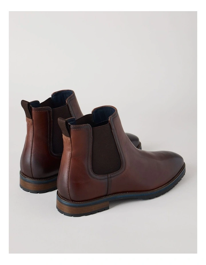 Harvey Leather Chelsea Boot in Cognac image 5