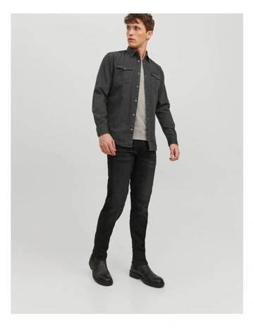 Sheridan Long Sleeve Denim Shirt in Black