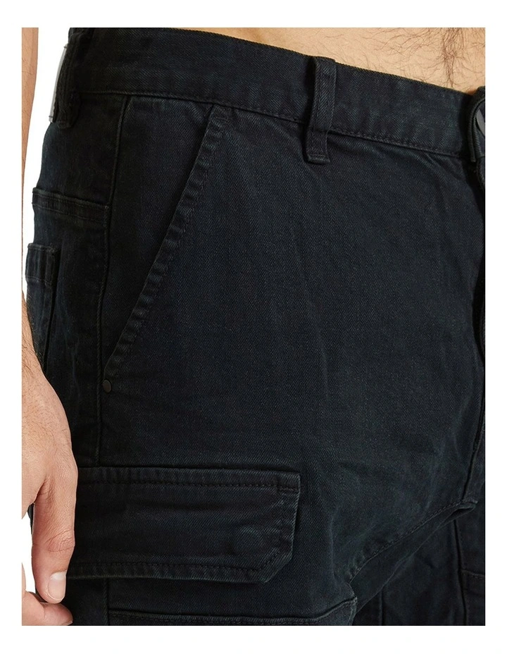 Salem Cargo Shorts in Overdyed Black image 4