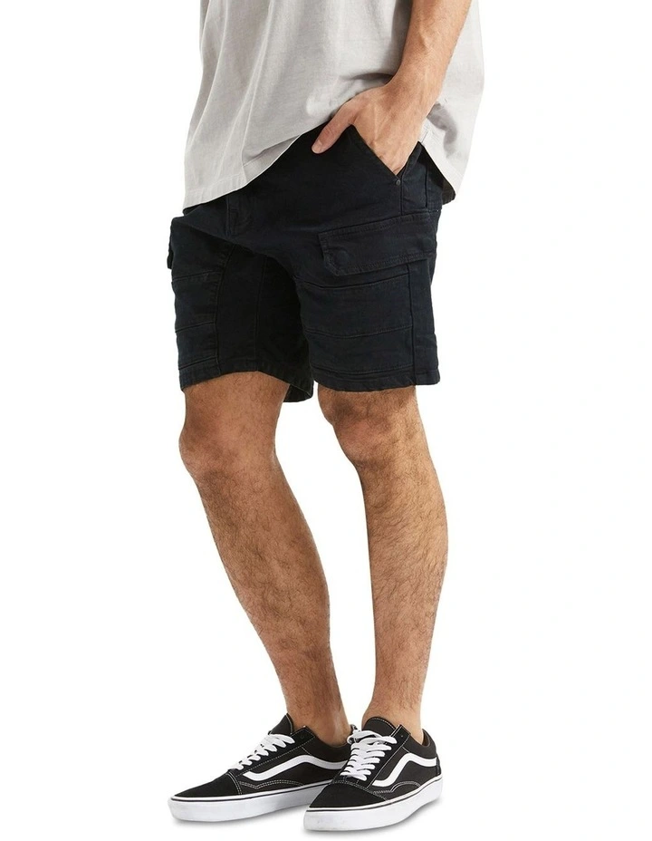 Salem Cargo Shorts in Overdyed Black image 6