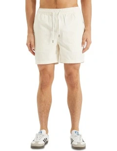 Bonfire Elasticated Shorts in Natural White
