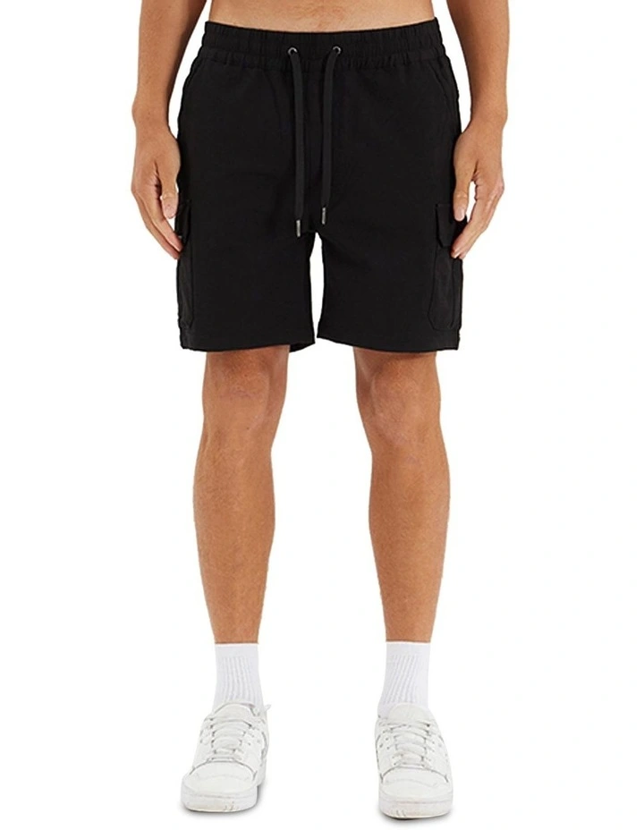 S150 Slim Stretch Cargo Short in Black image 1