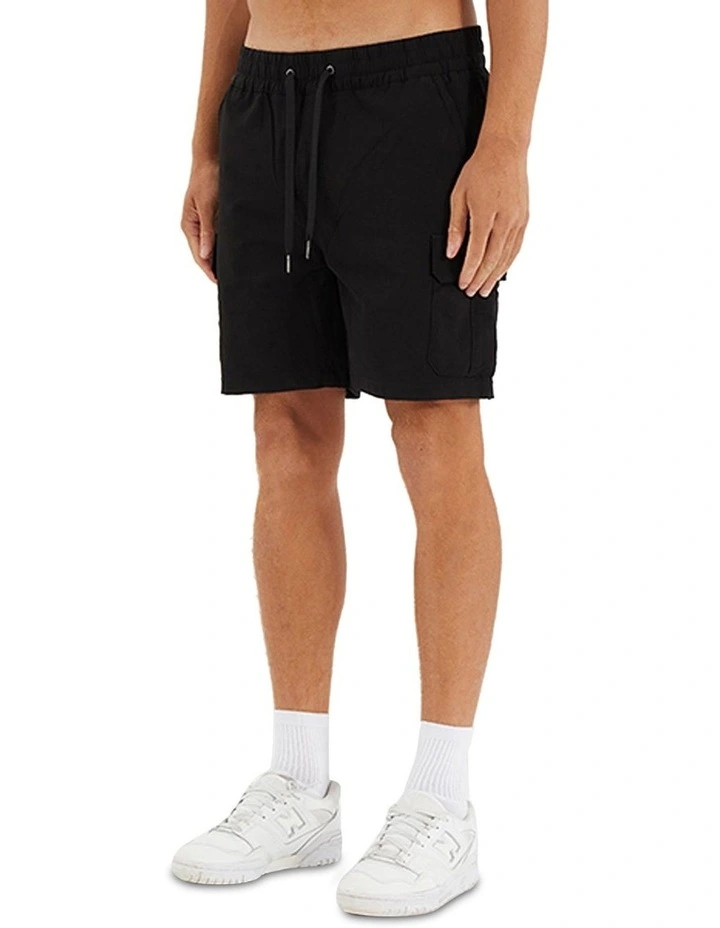 S150 Slim Stretch Cargo Short in Black image 3