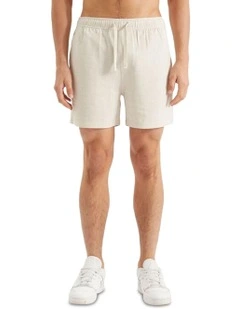 Seaside Linen Elasticated Short in Oatmeal