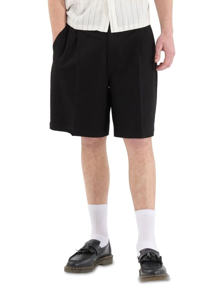 Venture Pleated Dress Shorts in Black image 1