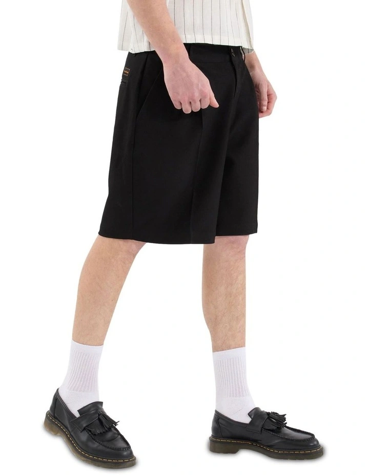 Venture Pleated Dress Shorts in Black image 3
