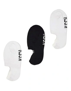 Invisible Sock 3 Pack in Black/White