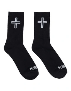 Raid Mid Socks 2 Pack in Black