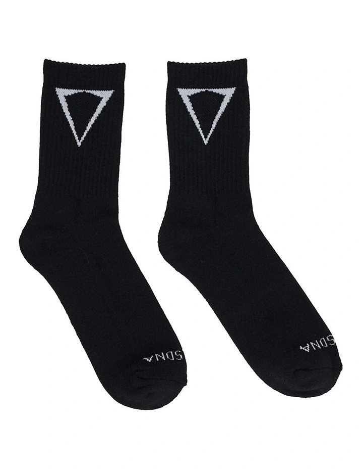 Triple Mid Socks 2 Pack in Black image 1