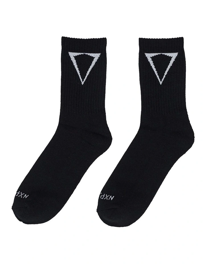Triple Mid Socks 2 Pack in Black image 2