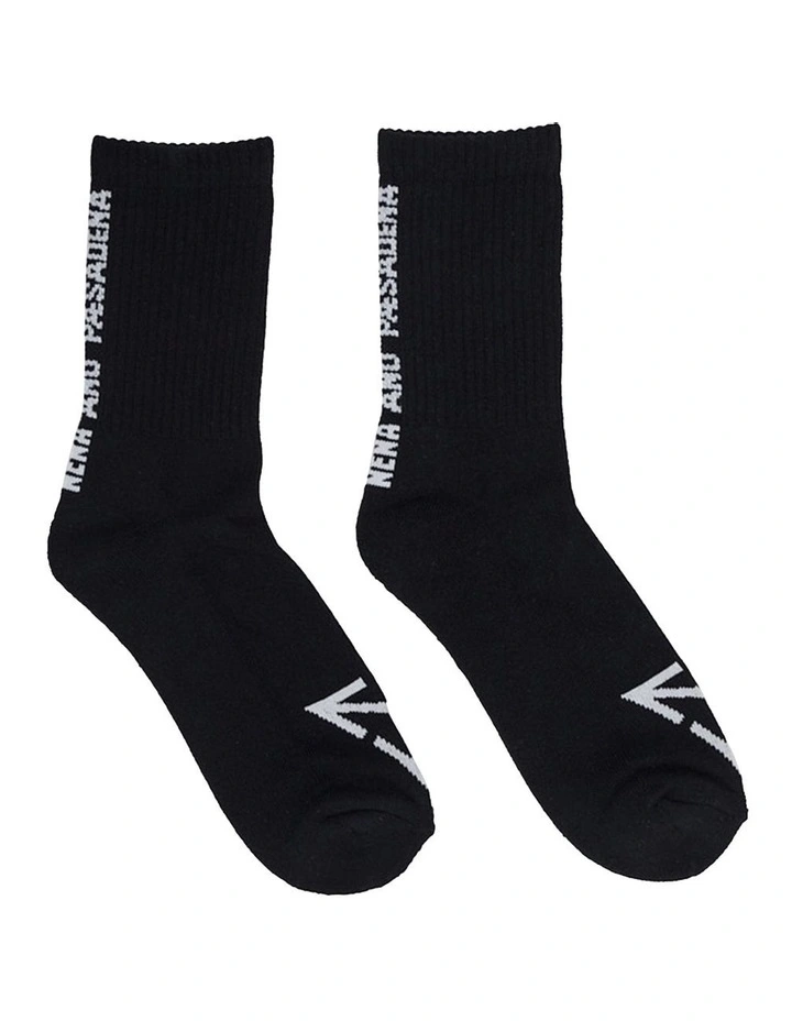 Triple Mid Socks 2 Pack in Black image 3