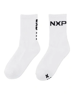 Destruction Mid Sock 2 Pack in White