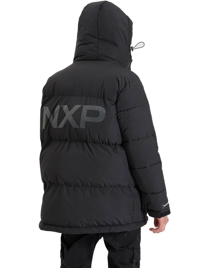 Tectonics Long Line Puffer Jacket in Jet Black image 2