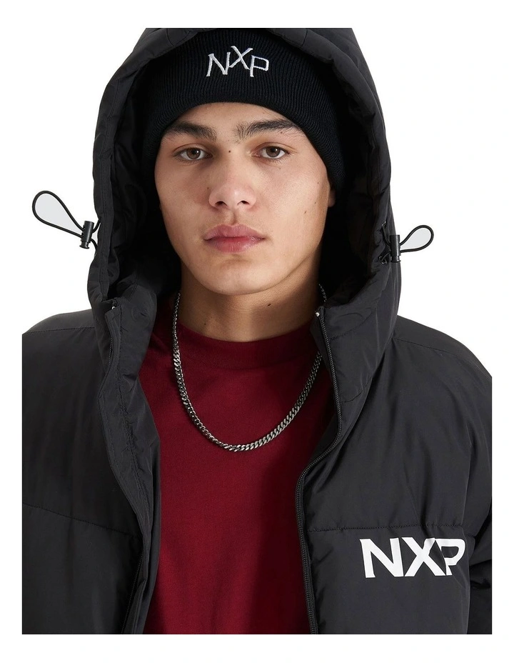 Tectonics Long Line Puffer Jacket in Jet Black image 6