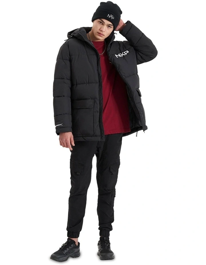 Tectonics Long Line Puffer Jacket in Jet Black image 7