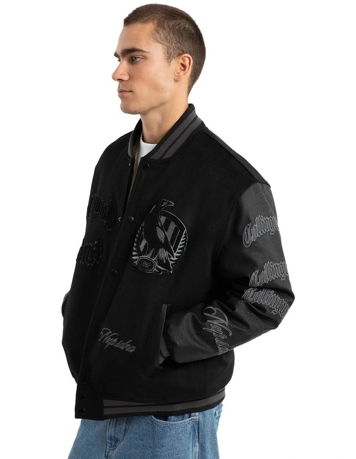 Collingwood Ace Varsity Jacket in Black image 2