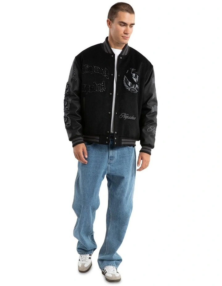 Collingwood Ace Varsity Jacket in Black image 3