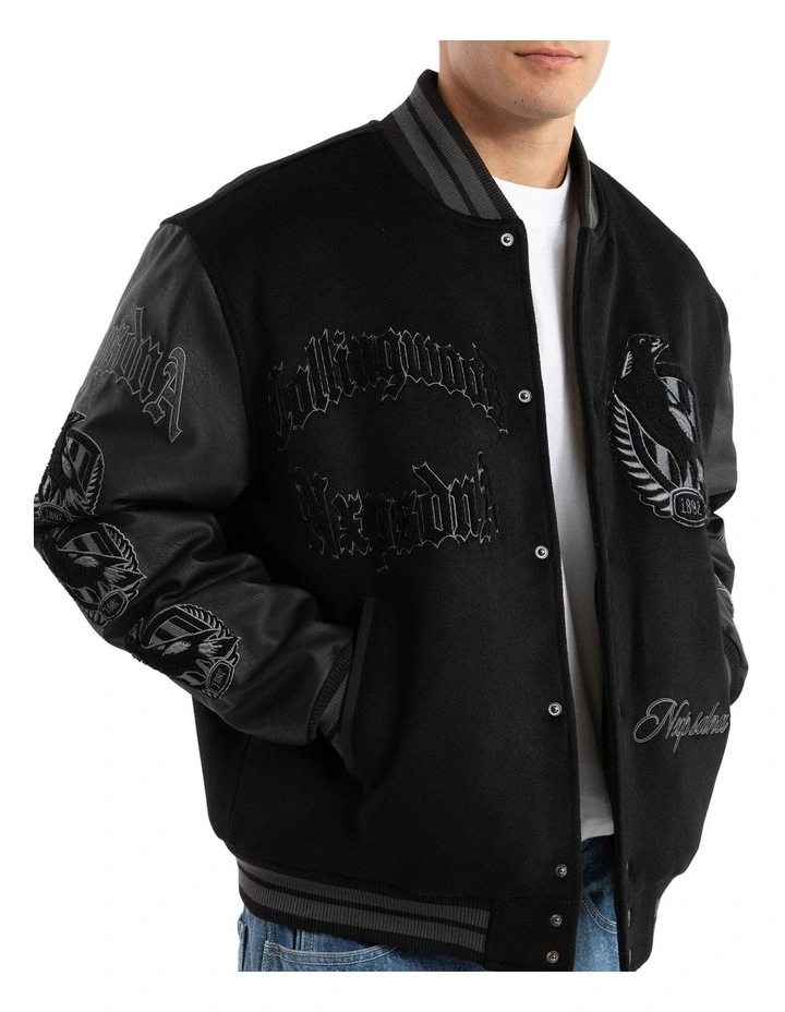 Collingwood Ace Varsity Jacket in Black image 4