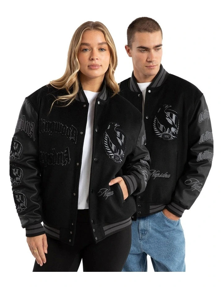 Collingwood Ace Varsity Jacket in Black image 6