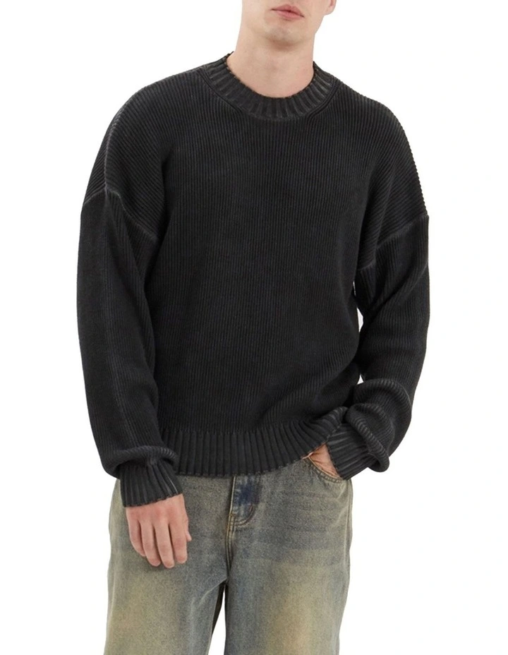 Pershore Knit Jumper in Oil Wash Black image 1